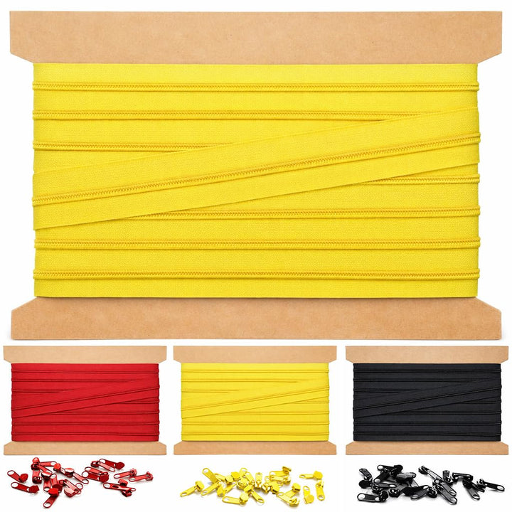 20m Endlosreissverschluss 5mm mit 40 zipper reissverschluss endlos Citrongelb 20m + 40 Zipper Citron