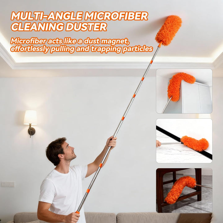 Staubwedel Teleskop 6m,Outil de Nettoyage de gouttière de Manches Télescopiques mit 1,5 bis 4,9m,Wie