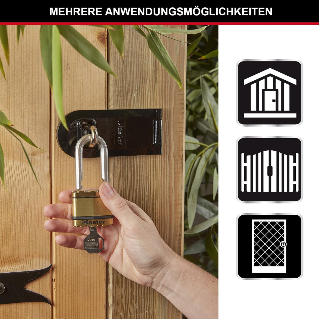 MASTER LOCK Hochleistungsvorhängeschloss [Schlüssel] [Laminierter Stahl] [Wetterfest] M5BEURTLF - Id