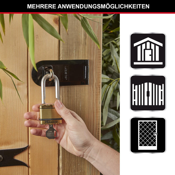 MASTER LOCK Hochleistungsvorhängeschloss [Schlüssel] [Laminierter Stahl] [Wetterfest] M5BEURTLF - Id