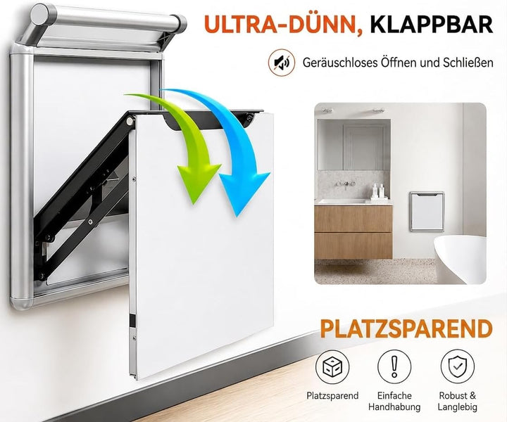 Belastbar bis 350 kg rutschfeste Sitzfläche Wandmontierte Wandklappstuhl Wandhocker Duschklappsitz