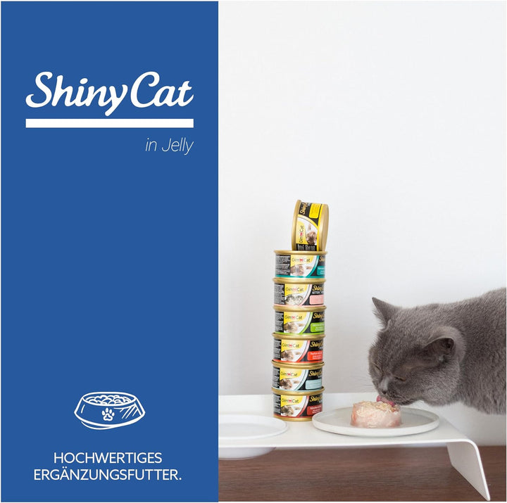 GimCat ShinyCat in Jelly Thunfisch - Nassfutter mit Fisch und Taurin für Katzen - 24 Dosen (24 x 70