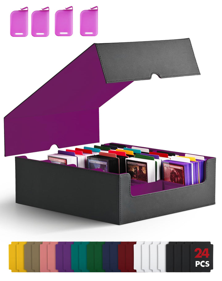 ZLCA Trading Card Storage Box, Commander Card Deck Case Holds 2400+ Cards, MTG Deck Box mit 4 Stopfe
