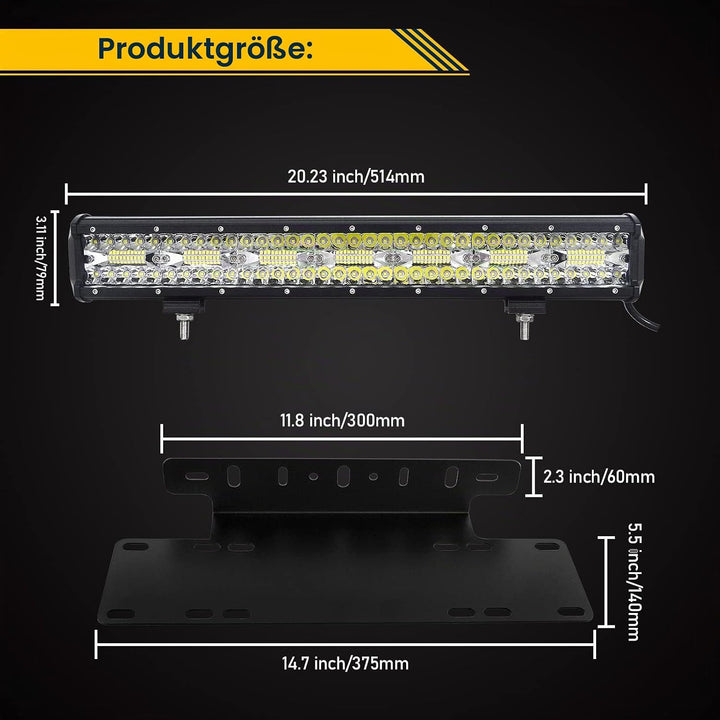 Willpower 20 Zoll 51CM 420W Led Arbeitsscheinwerfer Bar + Kennzeichenhalter + Kabelbaum Led Scheinwe