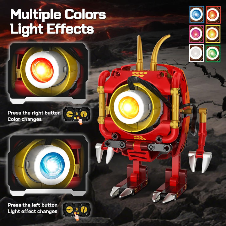 HOGOKIDS 5-in-1-Drachenroboter-Bauspielzeug mit 6 Lichtfarben und 5 Lichteffekten – 354PCS Roboter-S