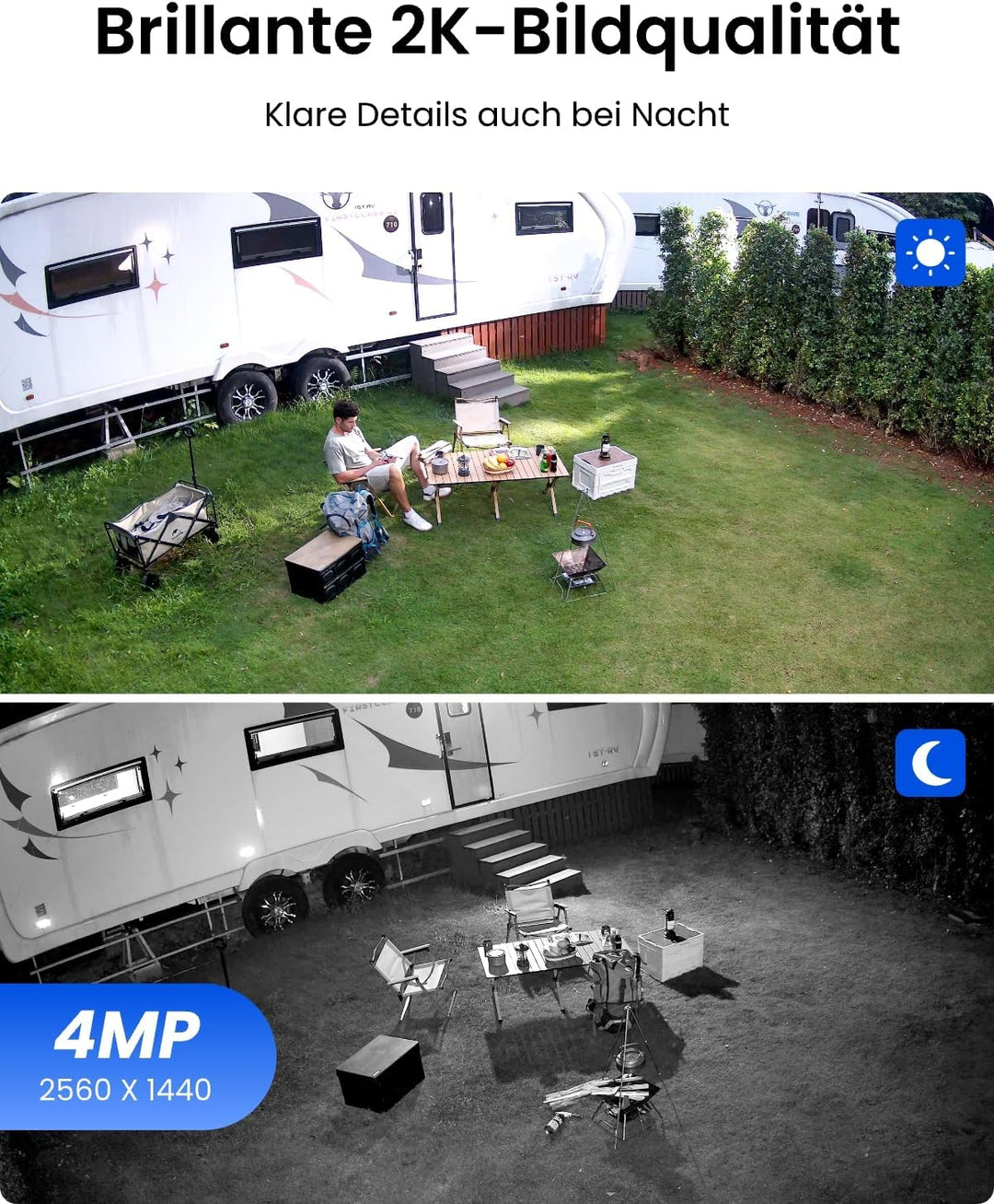 Reolink 4MP Überwachungskamera Aussen Solar mit 355°/140° Schwenkbar, 64GB inklusive, WLAN Kamera Ou