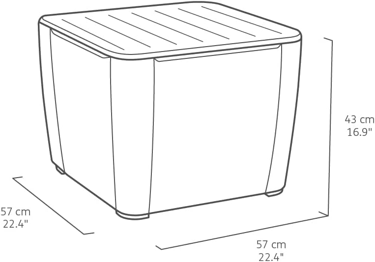 Allibert by Keter Gartentisch Luzon Plus flat wicker, graphit, Deckel abnehmbar, mit Stauraum, Kunst