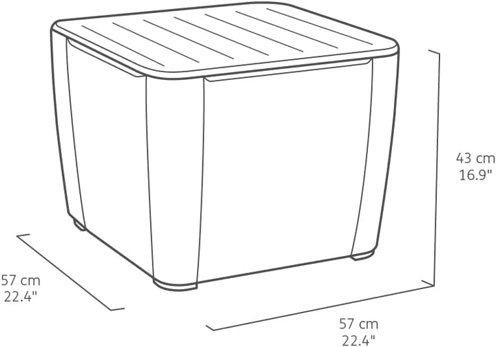 Allibert by Keter Gartentisch Luzon Plus flat wicker, graphit, Deckel abnehmbar, mit Stauraum, Kunst