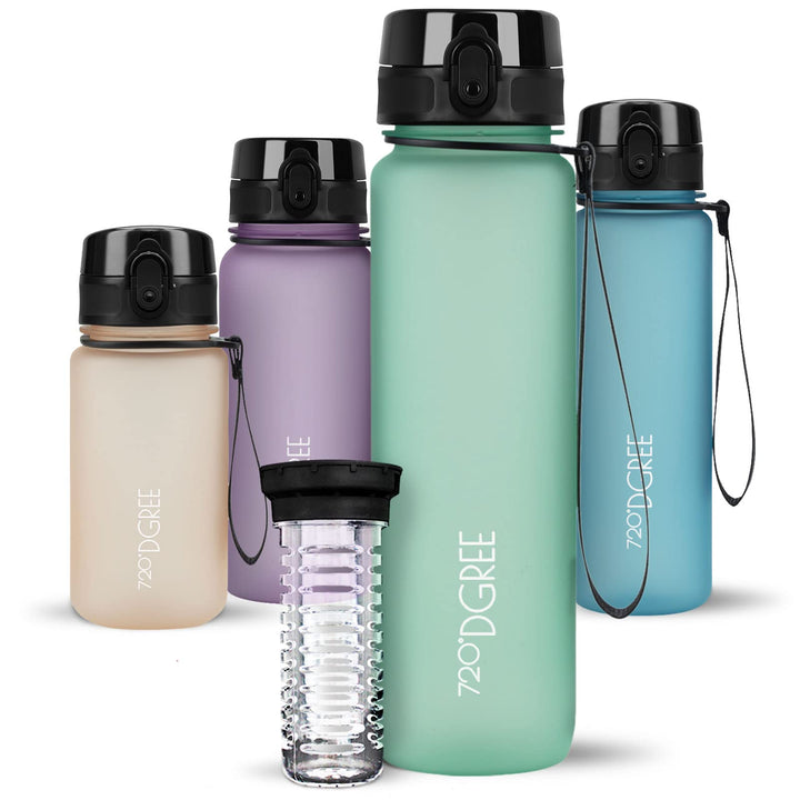 720°DGREE Trinkflasche “uberBottle“ 350ml, 500ml, 650ml, 1l, 1,5 Liter softTouch +Früchtebehälter -