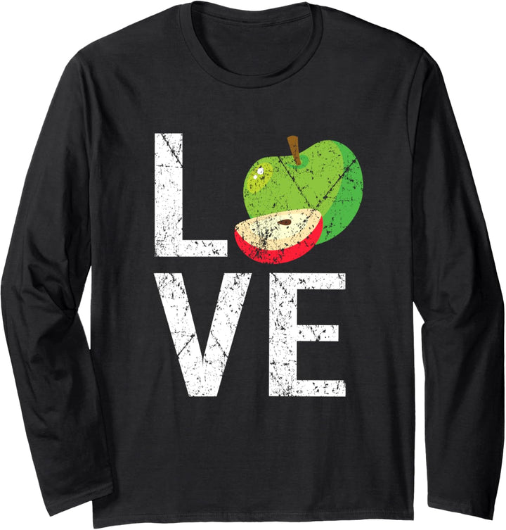 Love Shana Tova Umetuka Apple Funny Jewish Rosh Hashanah Langarmshirt