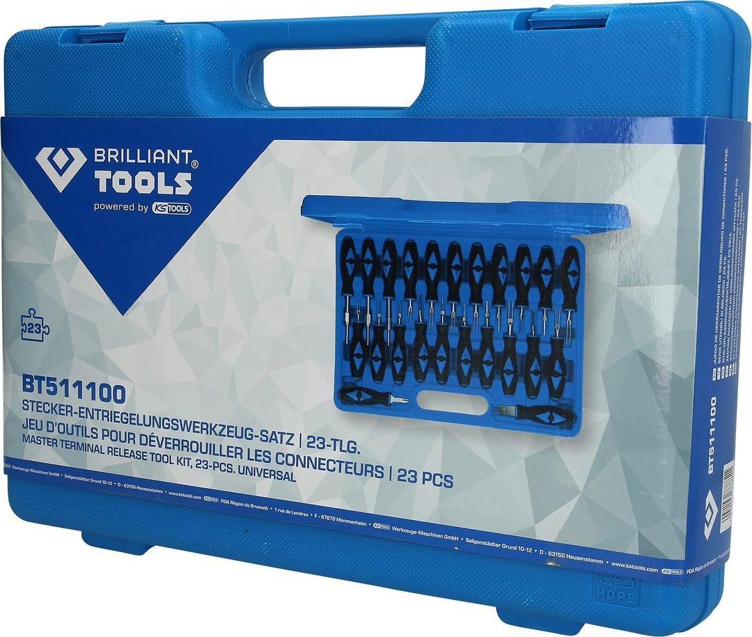 BRILLIANT TOOLS BT511100 Stecker-Entriegelungswerkzeug-Satz, 23-tlg [Powered by KS TOOLS]