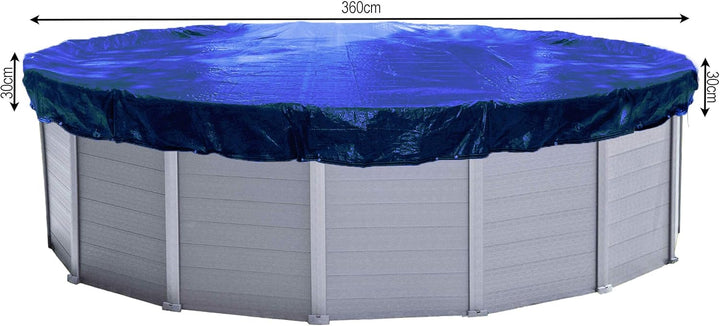 QUICK STAR Poolabdeckung Rund für 320-366 cm Pools | Planenmass Ø 420 cm | Blau | Sommer & Winter Po