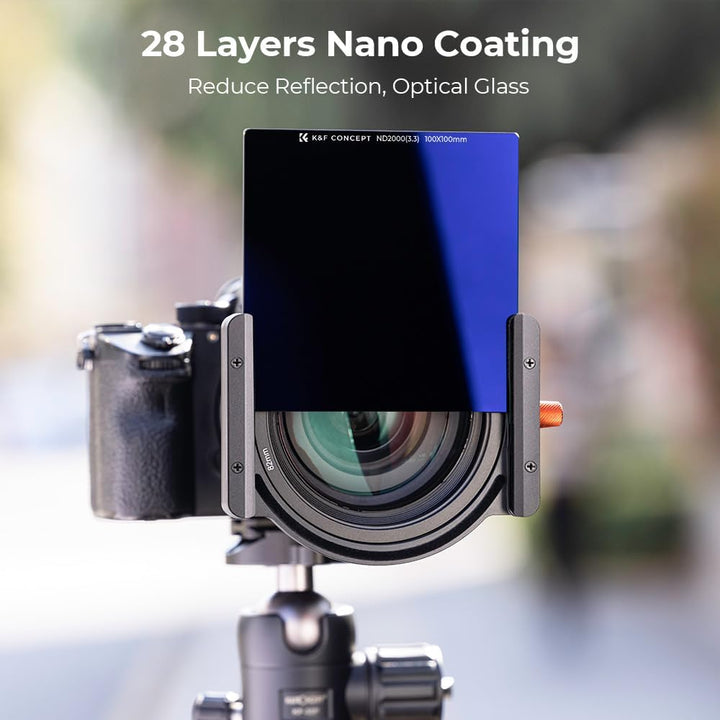 K&F CONCEPT Nano-X Rechteckfilter ND2000(11 Stop) 100x100mm Square Filter Graufilter aus Optisches G