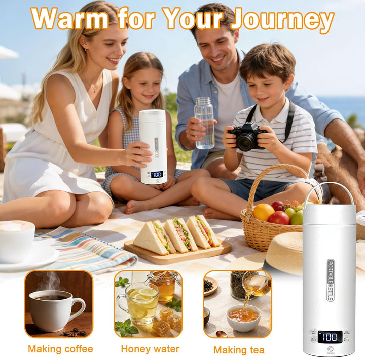 Herbst Reisewasserkocher Klein 500ML Tragbarer Reise Wasserkocher mit Temperatureinstellung Automati