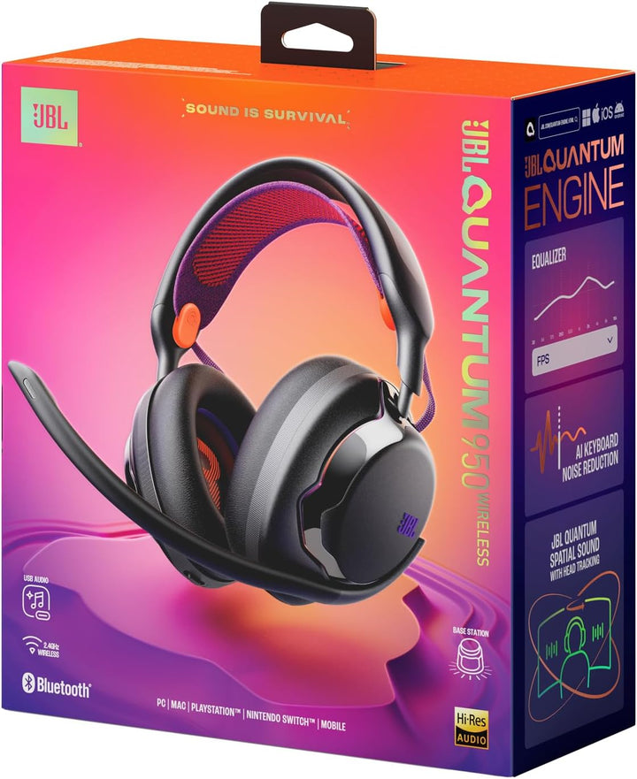 JBL Quantum 950 Kabelloses Multi-Plattform-Bluetooth-Gaming-Headset mit JBL Quantum Raumsound und He