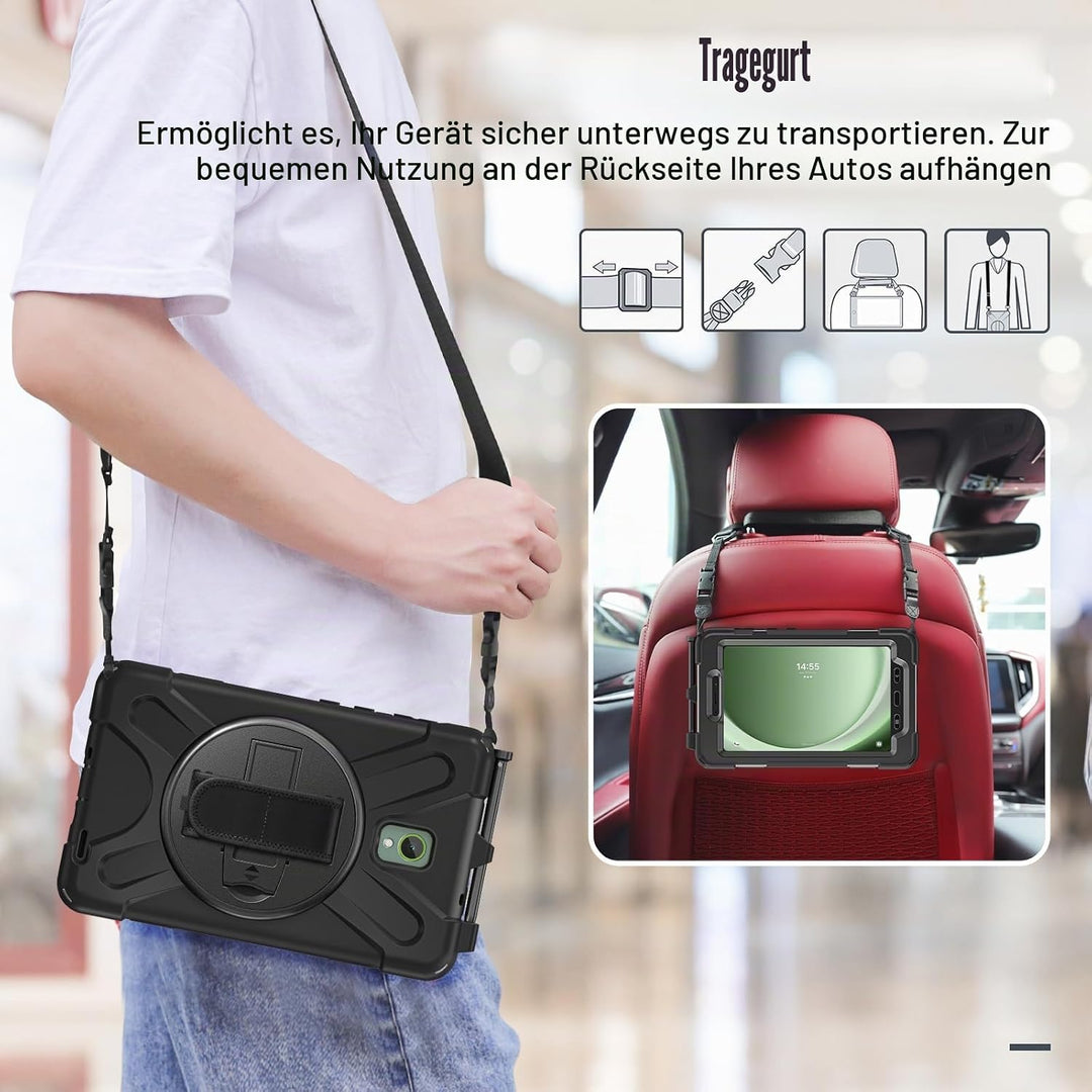 Junfire Schutzhülle stossfest für Samsung Galaxy Tab Active 5 2024 / Active 3 2020 8 Zoll, Hülle mit
