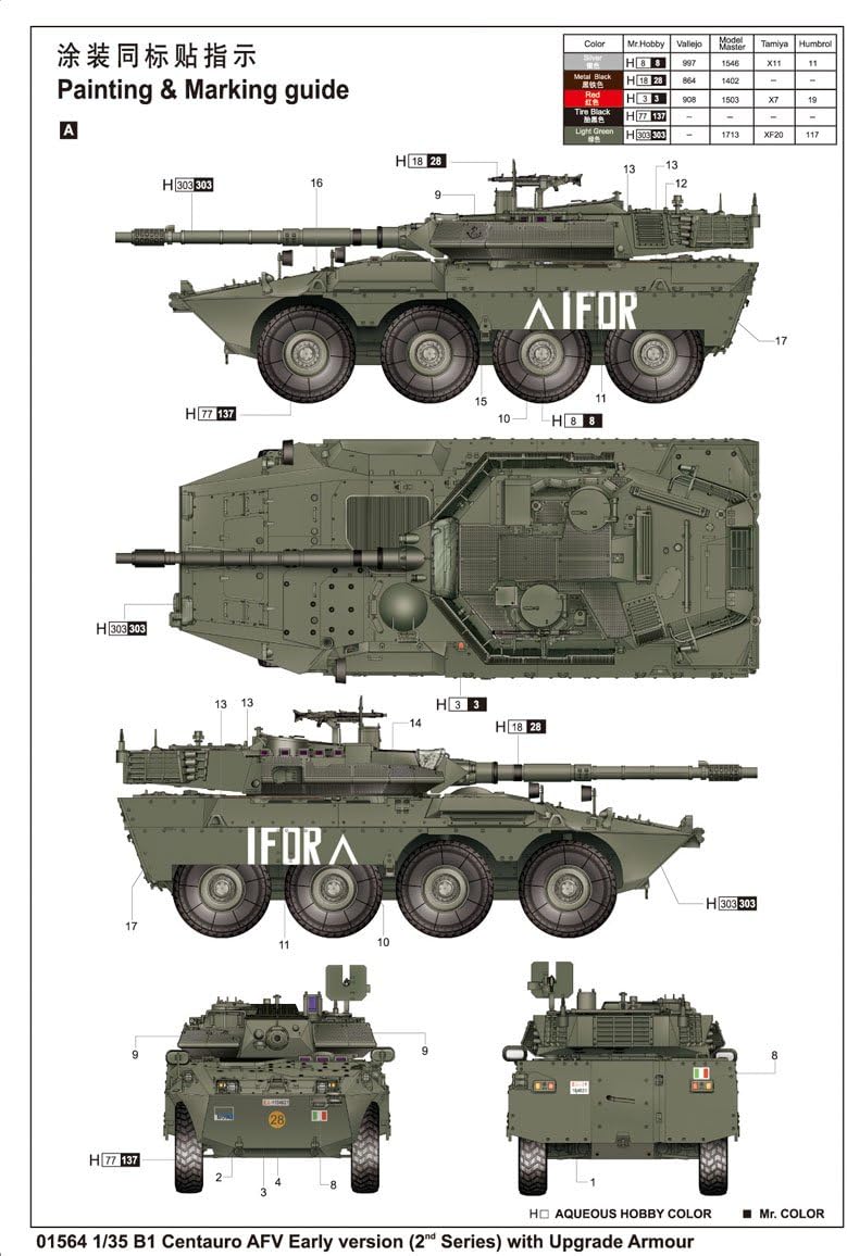 Trumpeter 01564 Modellbausatz B1 Centauro AFV Early version (2nd Ser.)