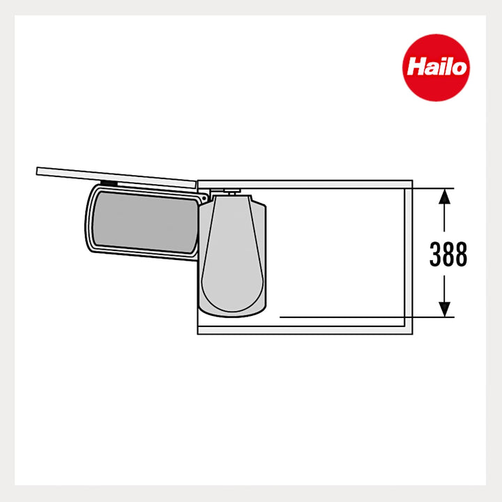 Hailo 3418001 Abfallsammler MF Swing 45.1/18 w für Schränke ab 450 mm Breite mit