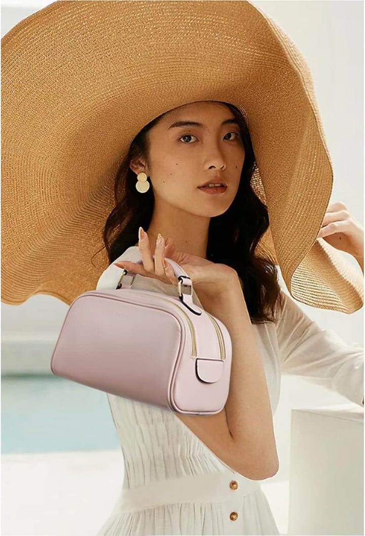 Telena Kulturbeutel für Damen und Herren aus PU-Leder, Kulturtasche zum aufhängen, Reise-Kosmetiktas