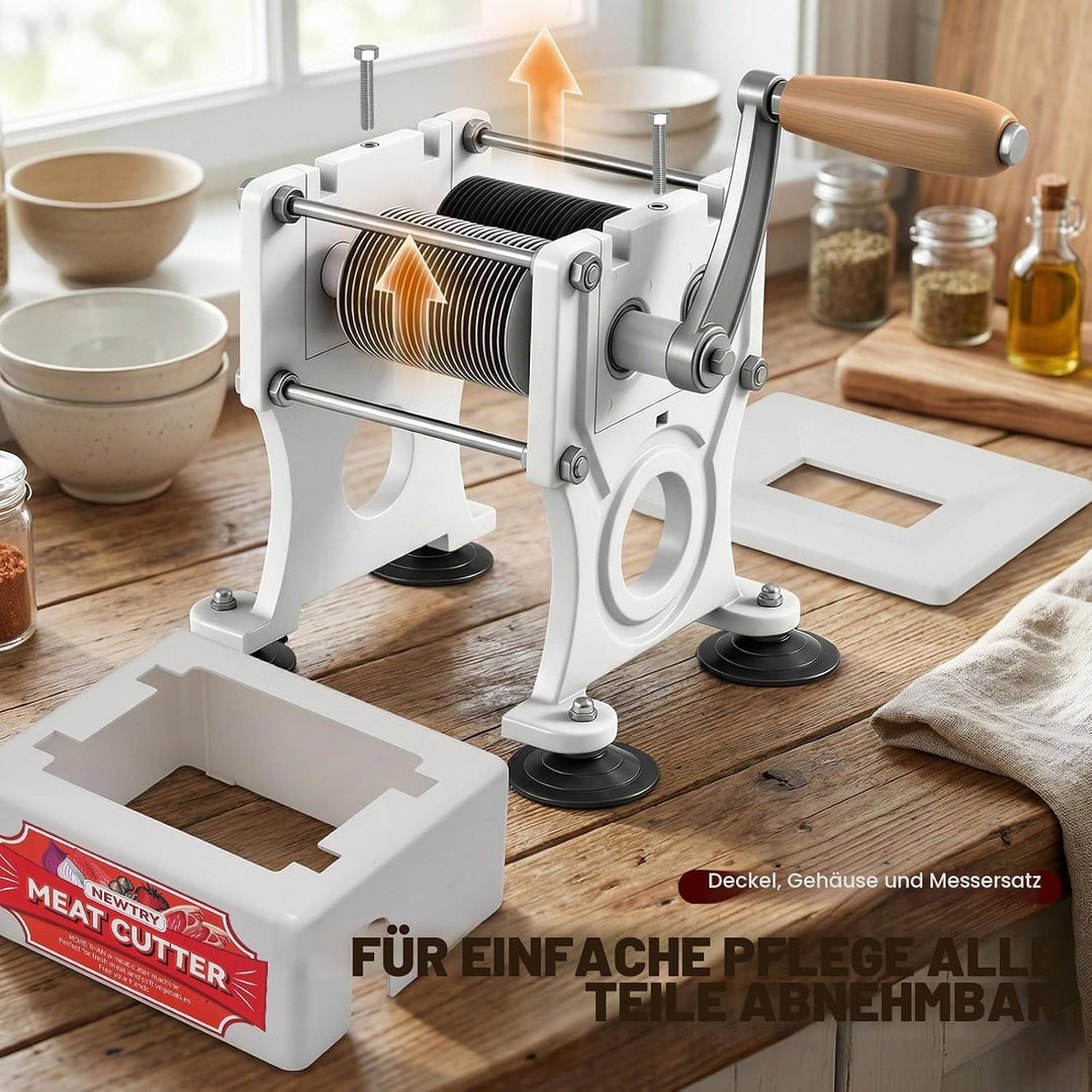 NEWTRY Manuelle Fleischschneidemaschine zum Schneiden, Zerteilen und Würfeln von knochenloses Fleisc