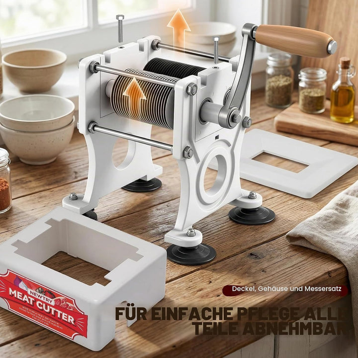 NEWTRY Manuelle Fleischschneidemaschine zum Schneiden, Zerteilen und Würfeln von knochenloses Fleisc