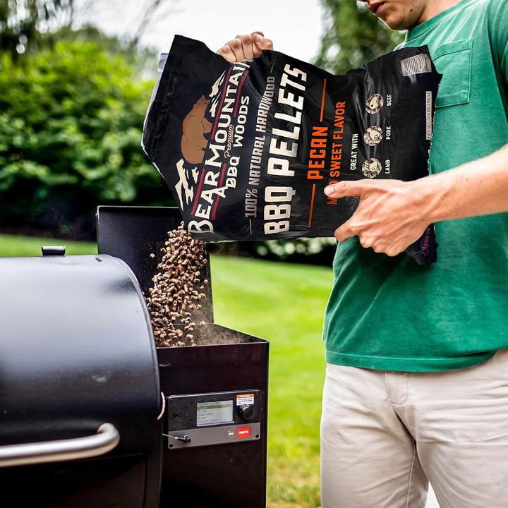 Bear Mountain BBQ 100 % natürliche Hartholz-Pellets – Pekannuss (9 kg Beutel), perfekt für Pellet-Rä