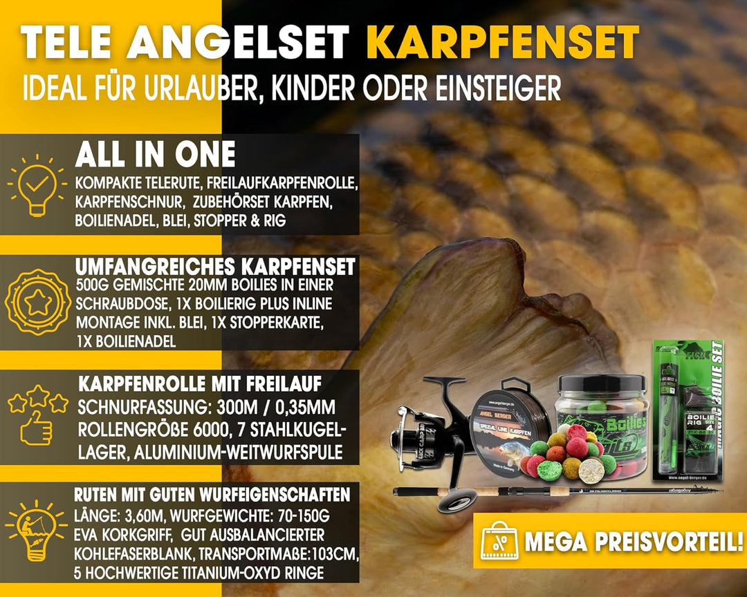 Angel Berger Karpfenset Angelset Karpfen