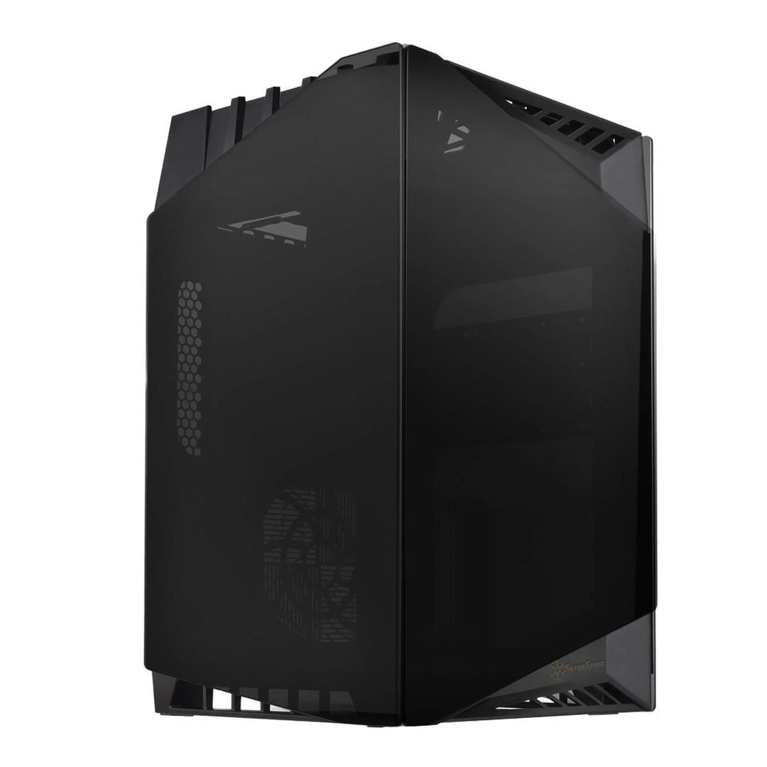 SilverStone SST-LD03B Lucid Mini Tower Mini-ITX Computer Gehäuse, geräuscharme Leistung bei hohem Lu
