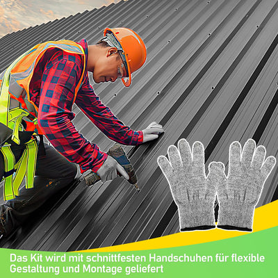 Cecaylie 12er Set Anthrazit Trapezbleche für Dachabdeckung – Langlebige, verzinkte Stahlplatten mit