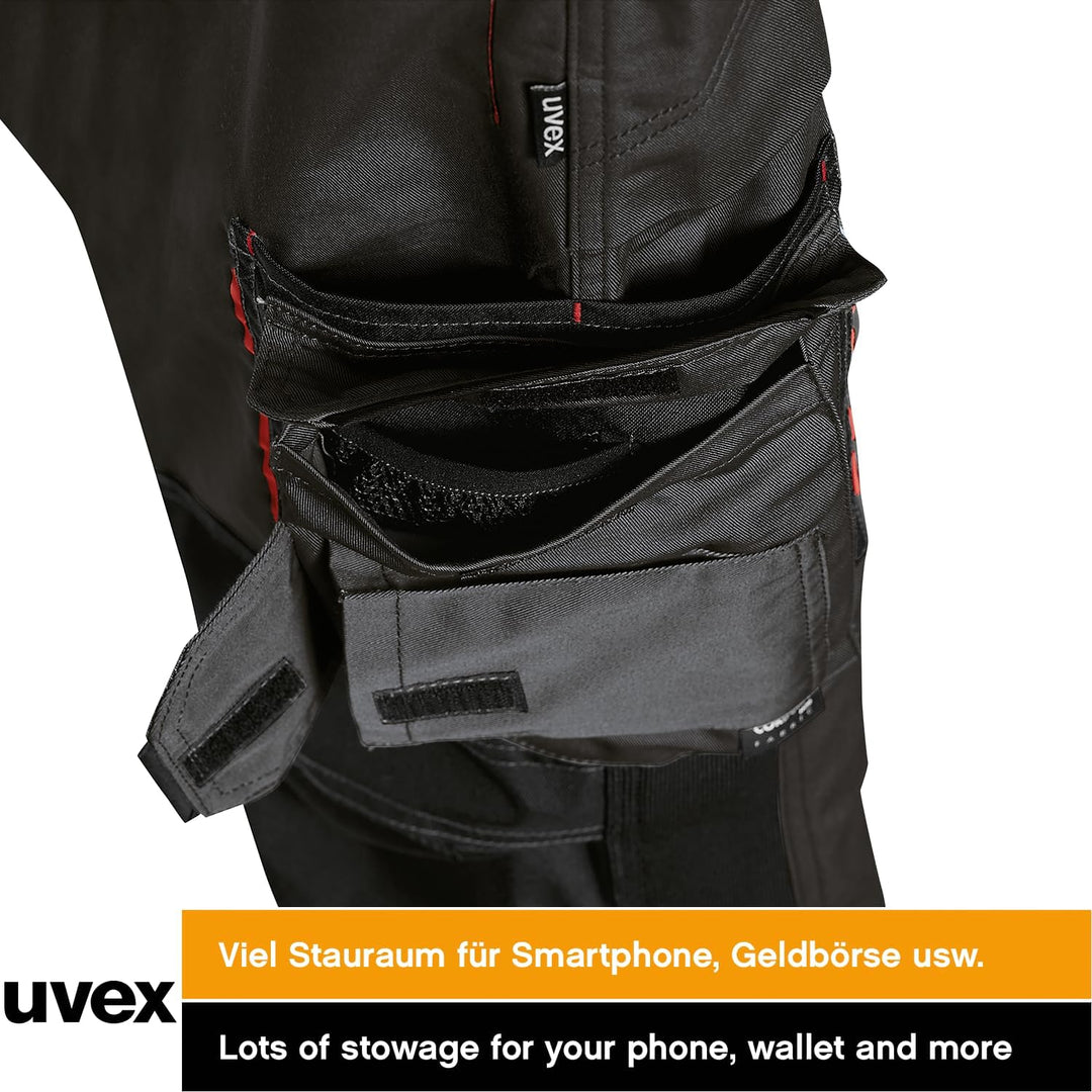 uvex Tune-up Herren-Arbeitshose lang - Männer-Arbeitshosen mit Stretch-Bund - Bundhose mit Kniepolst