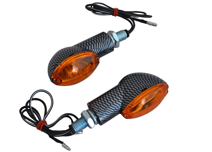 Blinker Motorrad 21W Carbon Optik - Oval - Paar