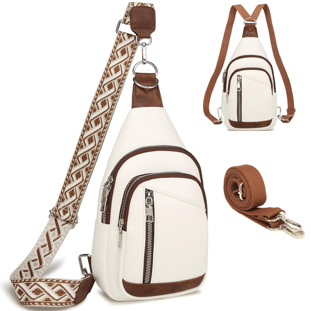 Travistar Brusttasche Damen Sling Bag Herren 2 in 1 Rucksack Damen Klein mit 2 Abnehmbare Schultergu