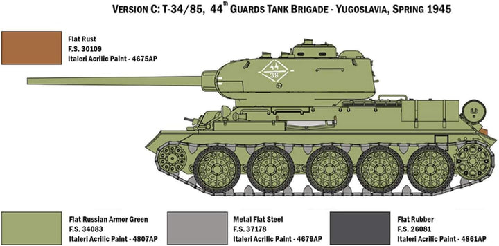 ITALERI 6545S - 1:35 T-34/85 , Modellbau, Bausatz, Standmodellbau, Basteln, Hobby, Kleben, Plastikba