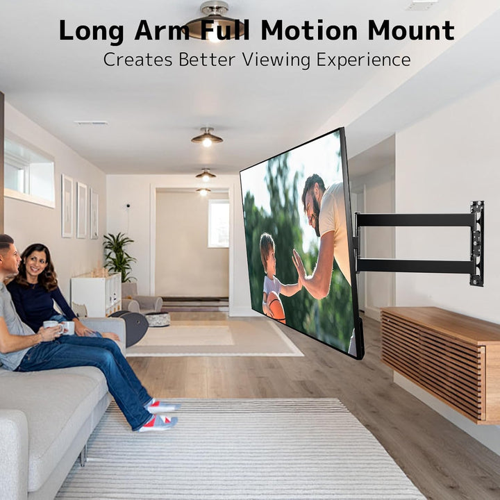 TV Wandhalterung mit 728 mm langem Schwenkarm, für 23–65 Zoll Fernseher, neigbar &amp; drehbar, VESA 400
