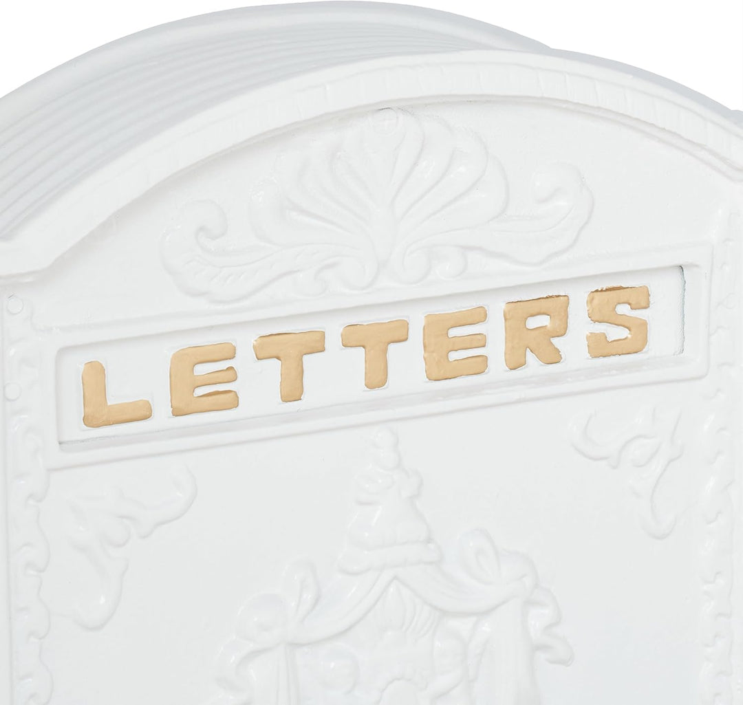 Relaxdays Briefkasten Vintage, verzierter Postkasten, HxBxT: 42 x 28 x 10 cm, A4 Briefschlitz, 2 Sch