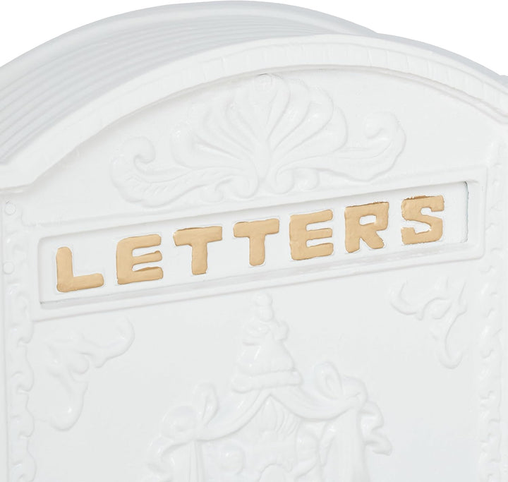 Relaxdays Briefkasten Vintage, verzierter Postkasten, HxBxT: 42 x 28 x 10 cm, A4 Briefschlitz, 2 Sch