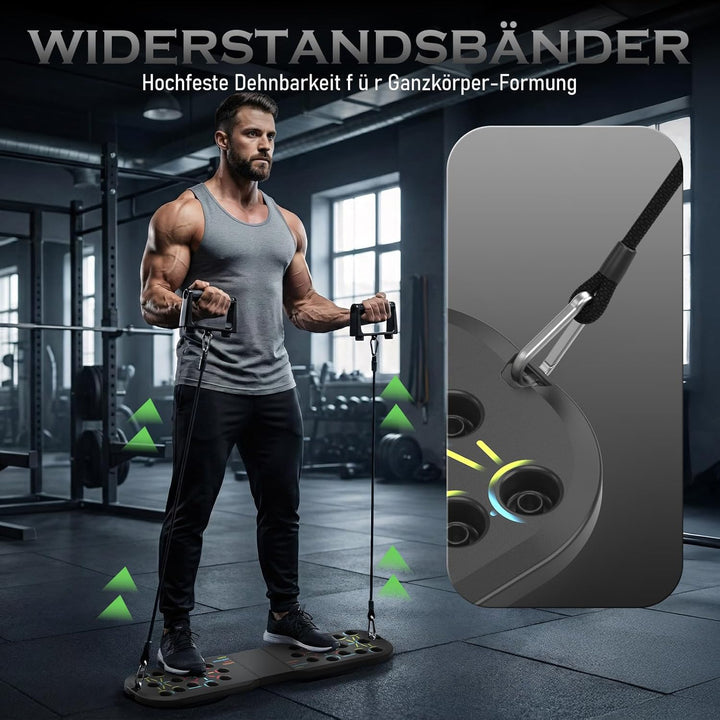 Push Up Board Fitness,Fitnessgeräte für Krafttraining Zuhause，20 in 1 Übungshilfe Pushup Bar Griffe