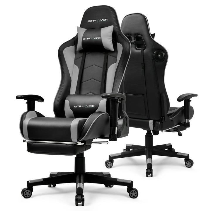 GTPLAYER Gaming Stuhl mit Fussstützen Lautsprecher Bluetooth, Gamer Stuhl Ergonomischer Computerstuh