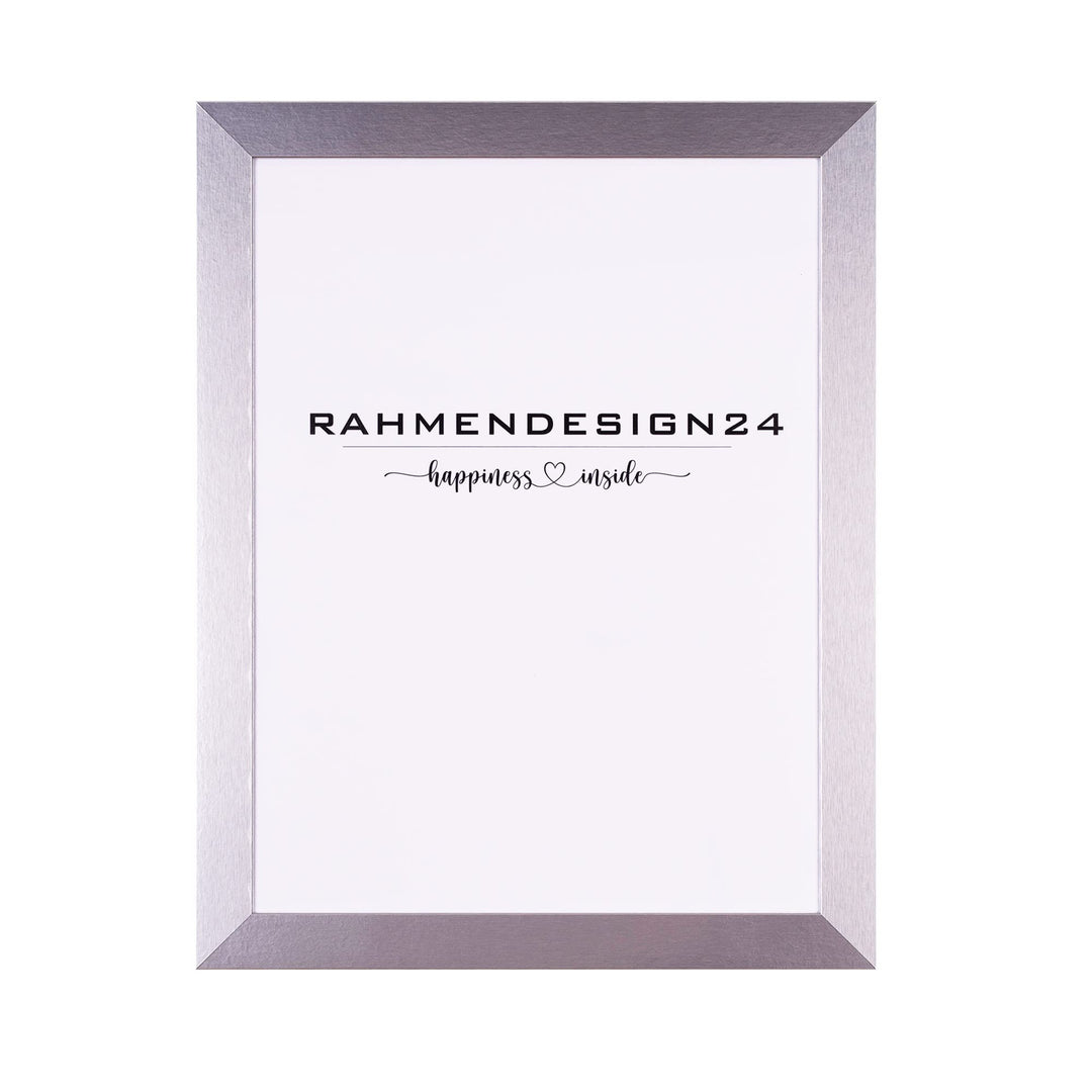 Rahmendesign24 Bilderrahmen Milano 50x70 (POSTERFORMAT) Silber (hochglanz) Fotorahmen, Wechselrahmen
