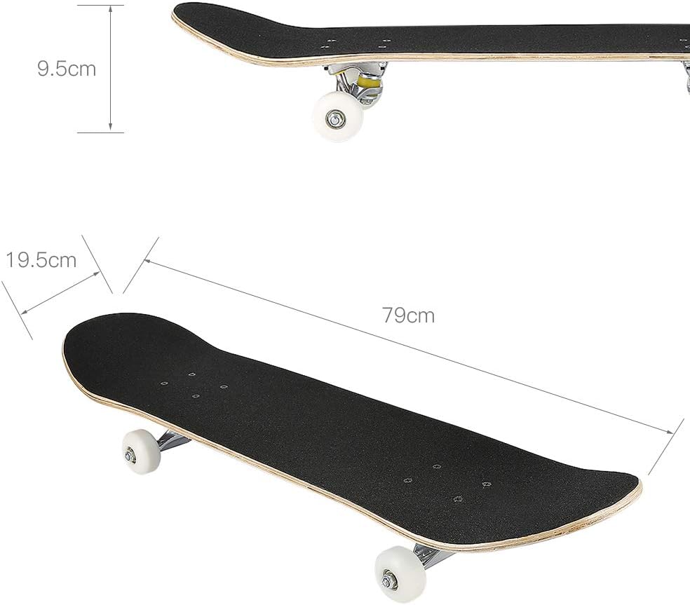 Willonin Skateboard Komplettboard mit ABEC-7 Kugellager 9-lagigem Ahornholz für Kinder Jungendliche