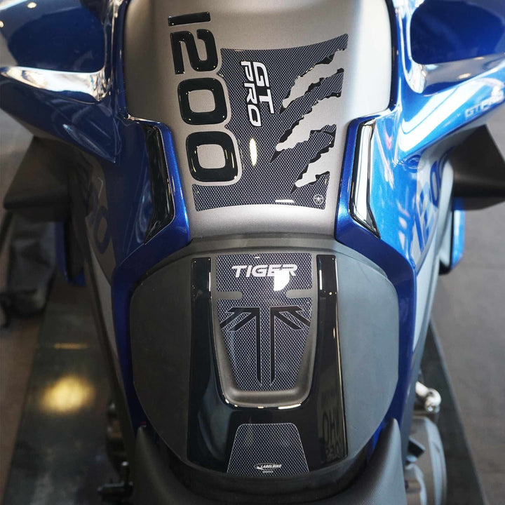 labelbike - 3D Aufkleber Kit 2 Motorrad Tankkissen Motorrad Tankschutz kompatibel mit Triumph Tiger