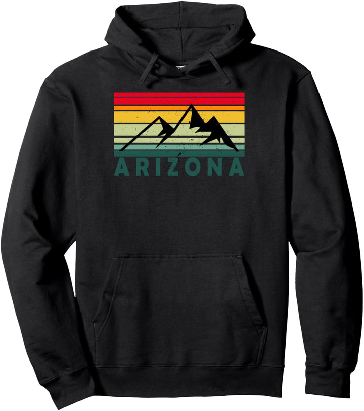 Retro Vintage Mountains Nature Hiking Arizona Pullover Hoodie