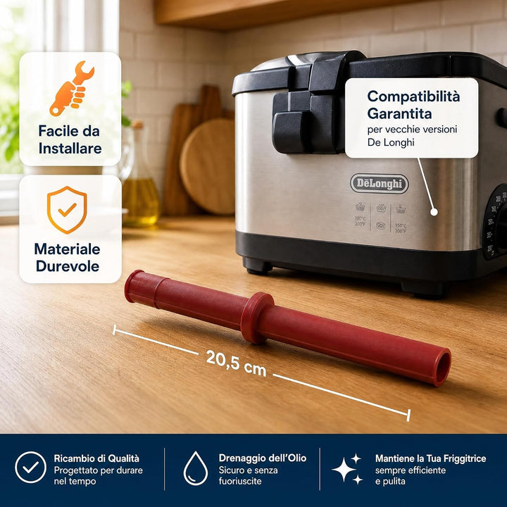 RYELDOM - Ölablassrohr für Fritteuse De Longhi, 20,5 cm, alte Version