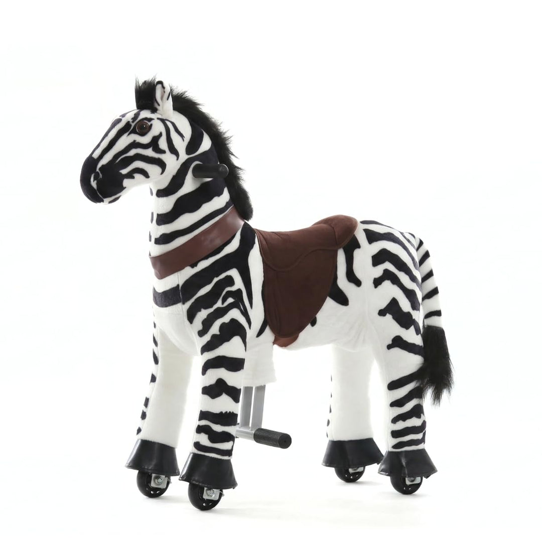 Zebra auf Rollen Klein, 3-5 Jahre, Reitpferd für Kinder, Schwarz Schwarz XS, Schwarz XS