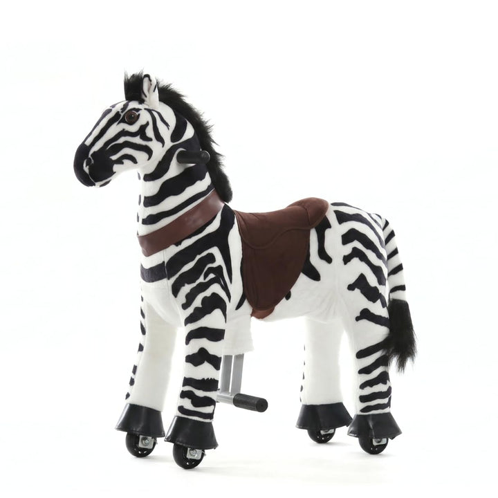 Zebra auf Rollen Klein, 3-5 Jahre, Reitpferd für Kinder, Schwarz Schwarz XS, Schwarz XS