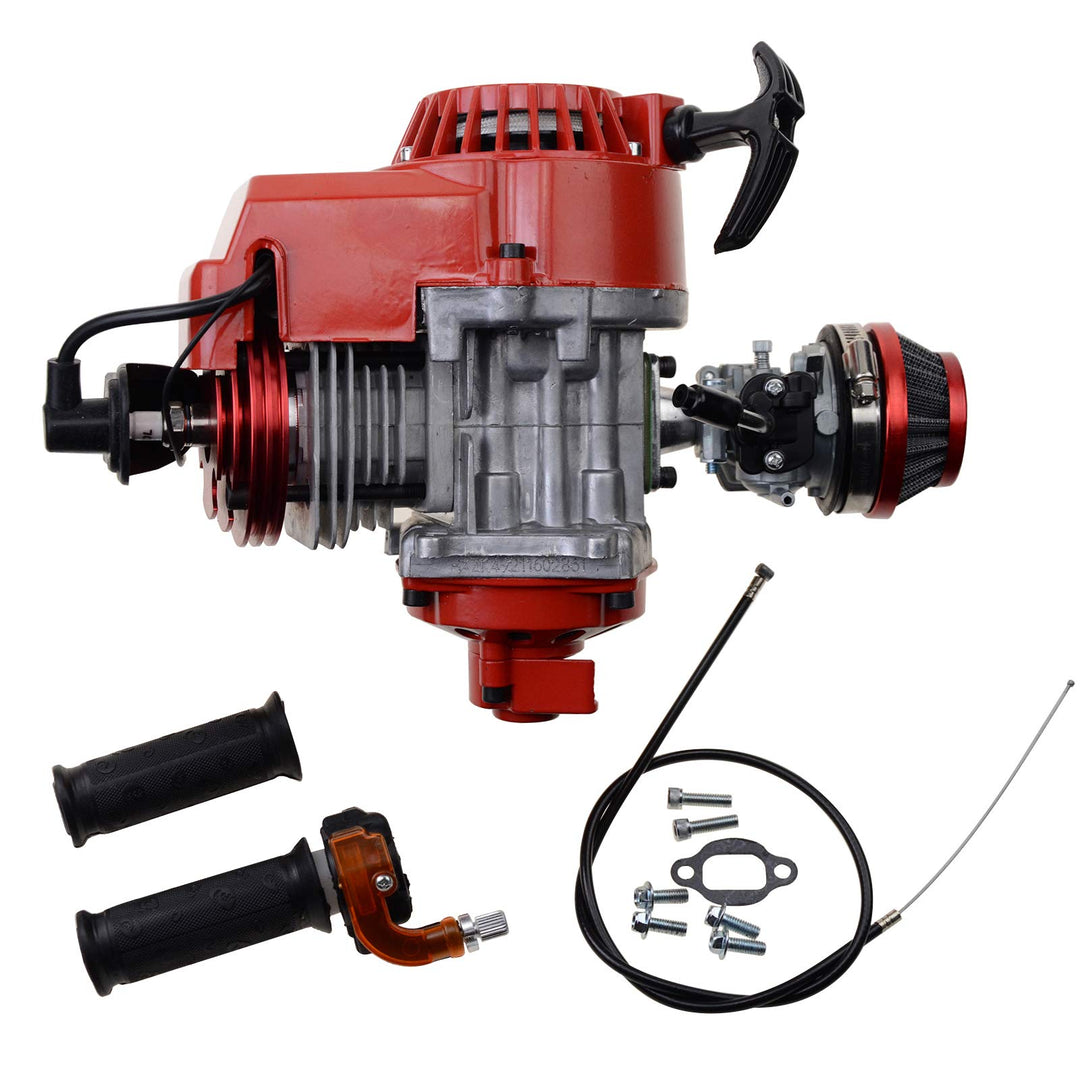 WOOSTAR 44mm Big Bore Zylinder mit Rückstossstarter mit Vergaser und Luftfilter Modifizierter Motor