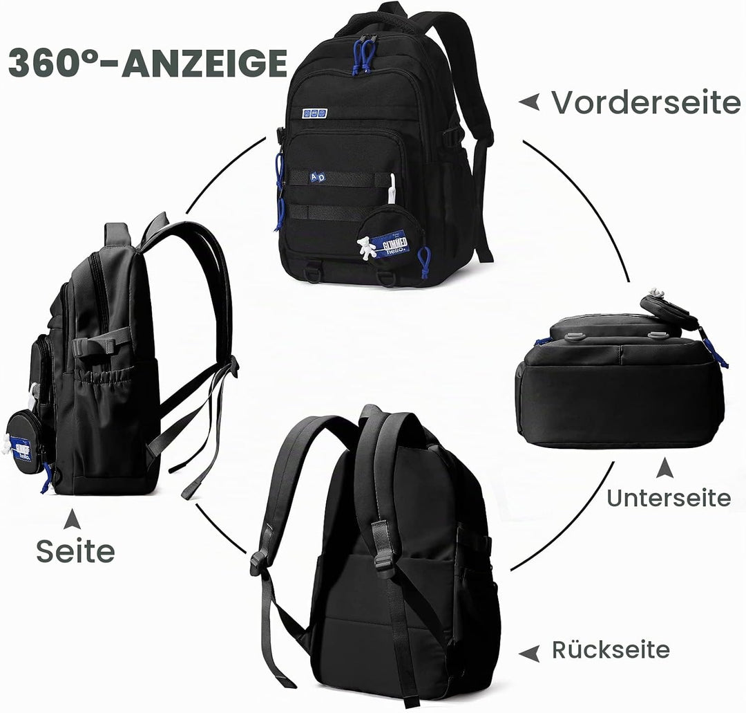 Amythe Schulrucksack Mädchen Teenager, Wasserdicht Daypack, Leichter Schulranzen Mädchen Jungen mit