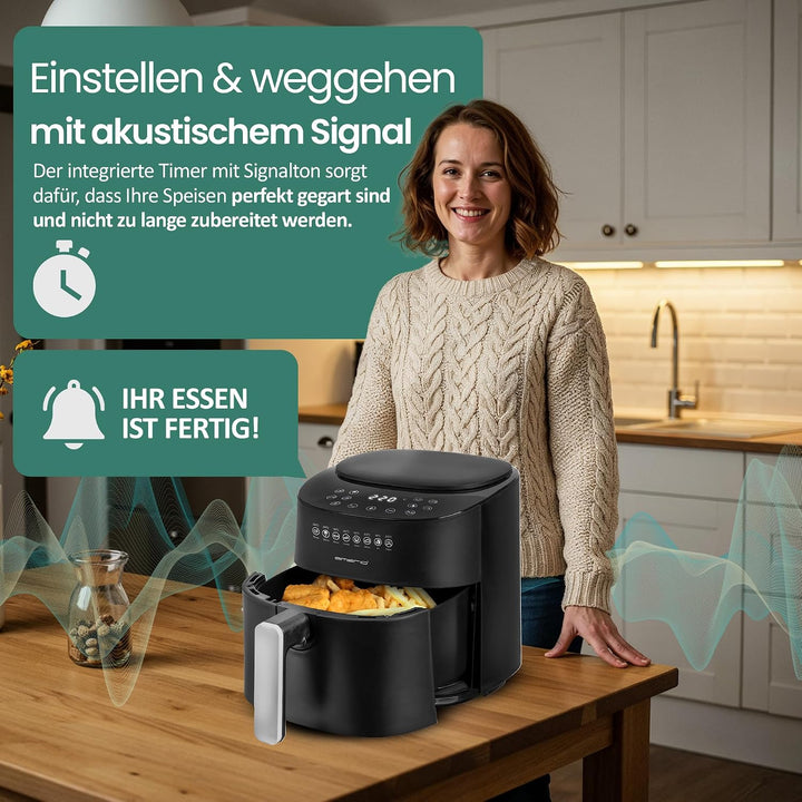 Emerio grosse digitale Heissluftfritteuse, TOP AirFryer, Frittieren ohne zusätzliches Öl, 4.5 Liter