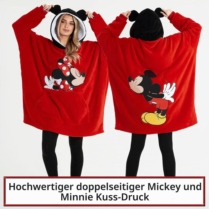 Disney Übergrosse Kapuzenpullover Damen Hoodie Decke Mädchen Teenager Herren Rot, Rot