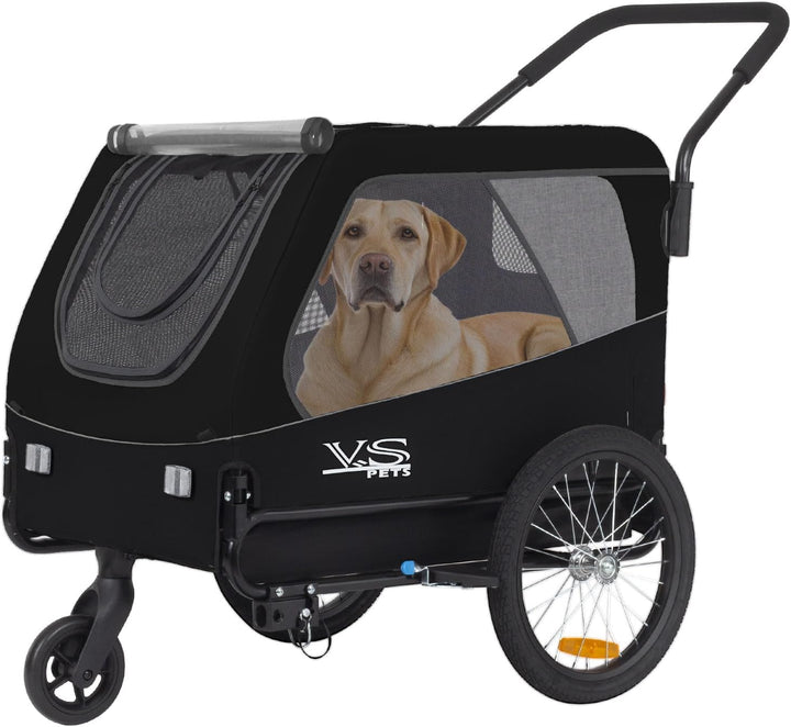 Tiggo VS Pets L Hundeanhänger & Jogger 2-in-1 Hundebuggy, Fahrradanhänger Klappbar,gross ca. 250 Lit